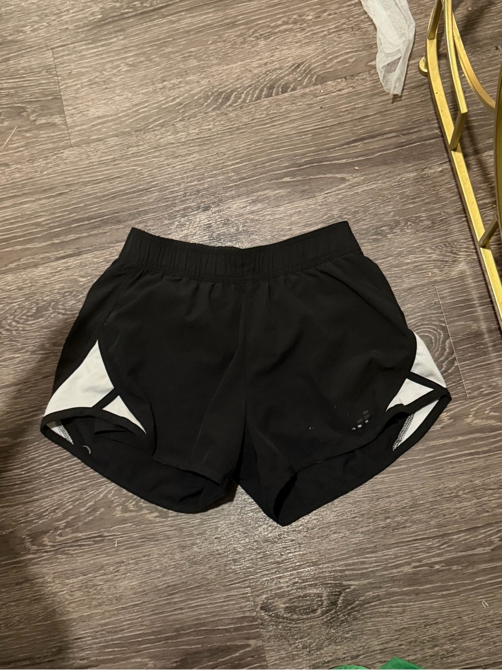 Black Women's Athletic Running Shorts with White Accents